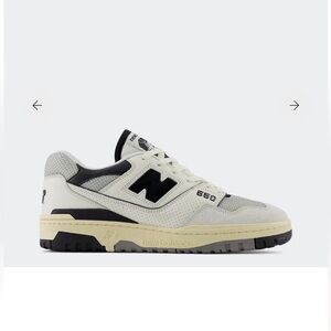 New Balance BB550LWT, Sea Salt Limited Edition, Black & White, 6 Men / 7.5 Women